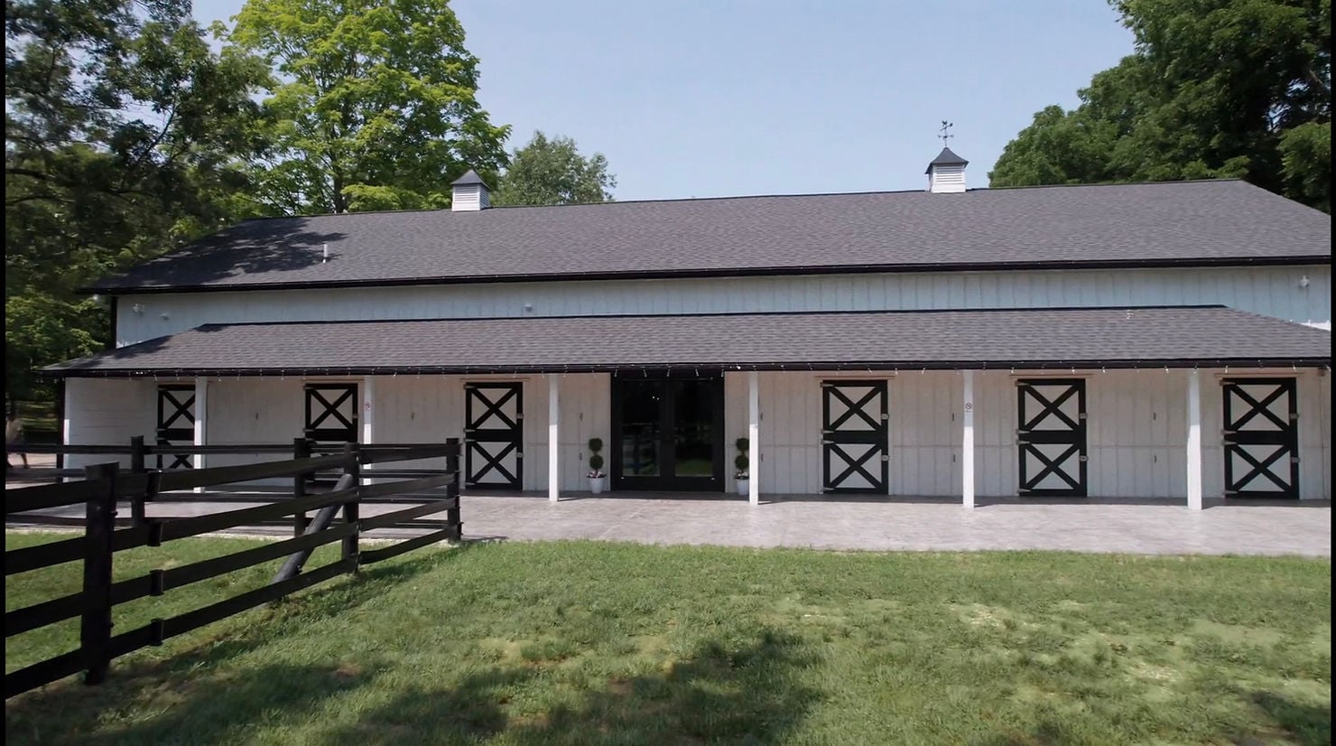 White and Black Wedding Barn 